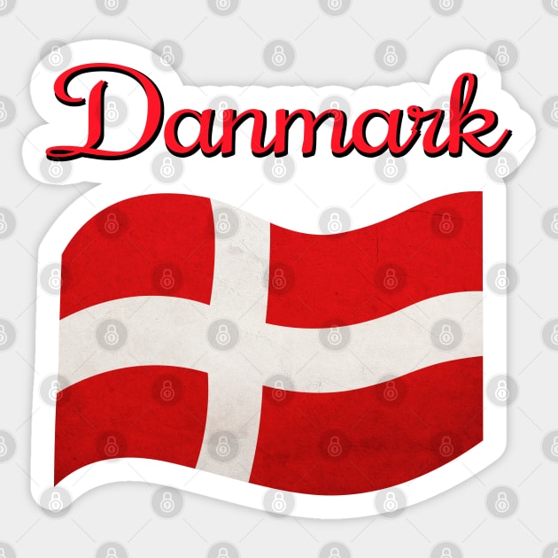 The flag of Denmark, danmarks flag Sticker by Purrfect